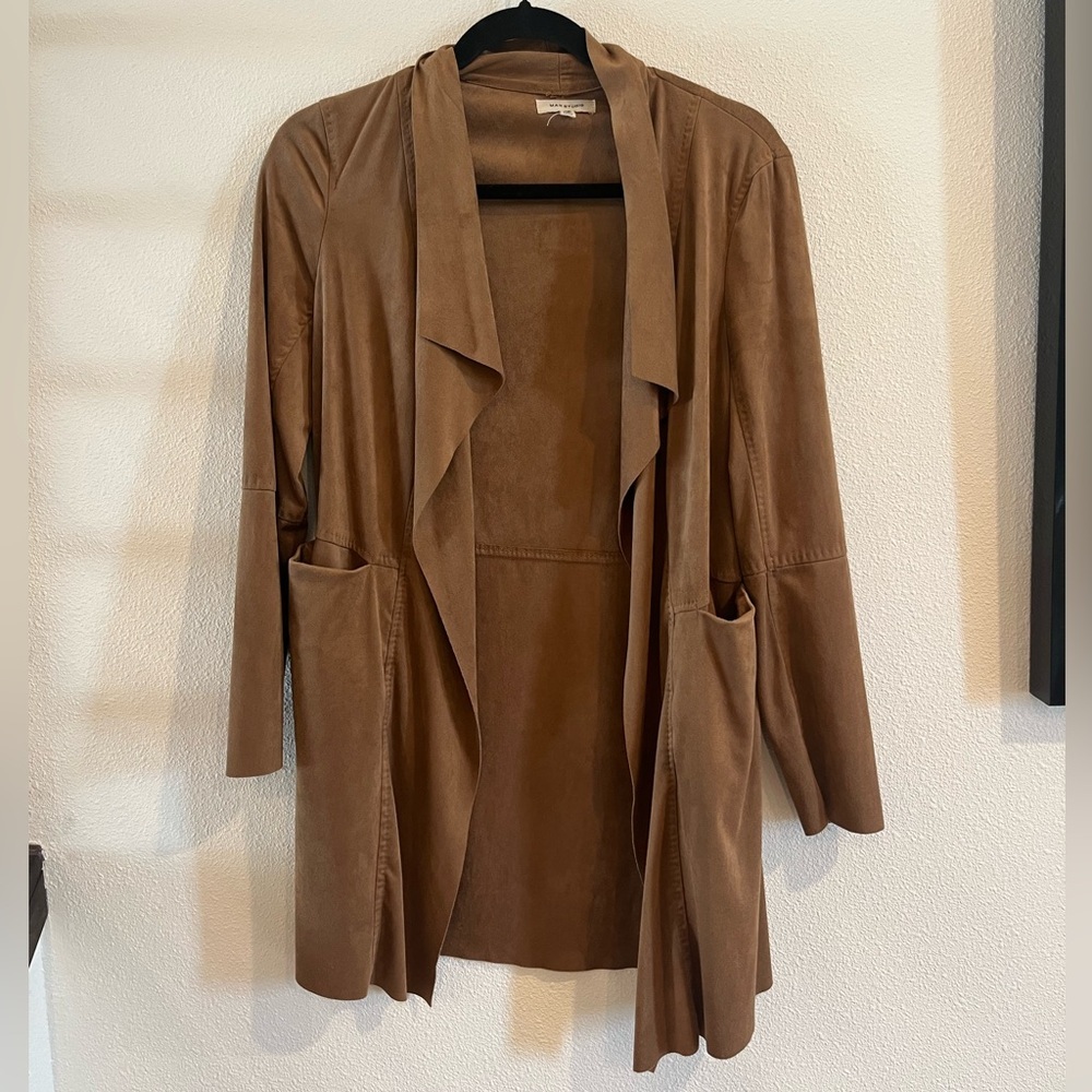 Max studio suede-feel jacket in brown